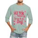 thumbnail image 1 of Camisas de Manga Larga para los Hombres Día de San Valentín Impresión Cuello Redondo Moda Casual, Mezcla de Poliéster de Lino de Algodón para Primavera Verano, 1 of 1
