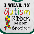 thumbnail image 4 of Inktastic I Wear an Autism Ribbon for My Brother Boys or Girls Baby Bib, 4 of 4