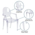 thumbnail image 4 of Flash Furniture Shirley Ghost Chair with Arms in Transparent Crystal, 4 of 14