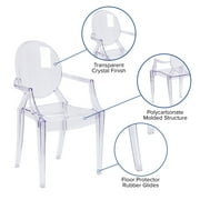Flash Furniture Shirley Ghost Chair with Arms in Transparent Crystal