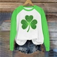 thumbnail image 3 of Ohufall Long Sleeve Shirts For Women, Spring Patchwork St. Patrick's Day Printed Round Neck Casual Loose Tee Pullover Women Tops, 3 of 4