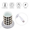thumbnail image 4 of Chauffe-tasse, chauffe-tasse fer aluminium USB grain de bois chauffe-tasse chaleur boisson tasse tapis bureau thé café chauffe-tasse(Motif porcelaine blanche), 4 of 8