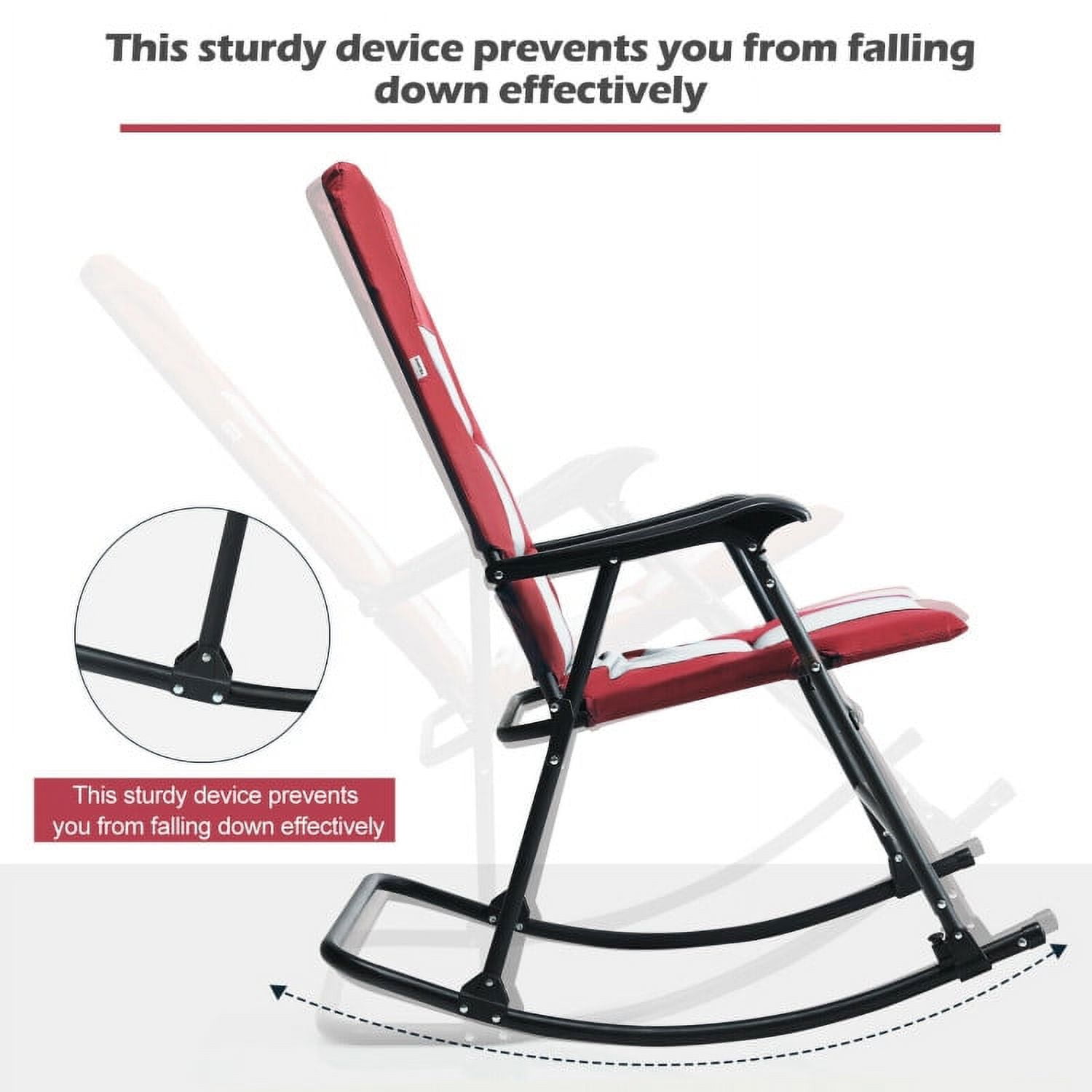 Aimee Lii Outdoor Zero Gravity Folding Lounge Rocker, Comfortable, Red