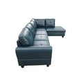 thumbnail image 5 of Hommoo L Shaped 4-Seat Couch, Faux Leather Sectional Couches and Sofas, Modern Living Room Furniture Sets Sectional Sofa Set, Denim(No Ottoman), 5 of 7