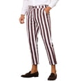 thumbnail image 4 of INSPIRE CHIC Stripe Business Pants for Men's Slim Fit Tapered Dress Pants, 4 of 5
