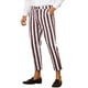 thumbnail image 4 of Pantalones de negocios a rayas INSPIRE CHIC para hombres, corte ajustado y tapered 32 Burdeos Blanco, 4 of 6