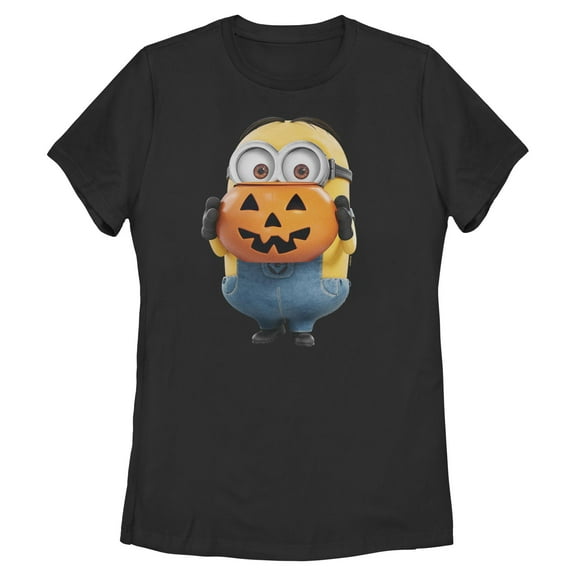 Womens Despicable Me Dave Trick or Treat Pumpkin Bucket T Shirt