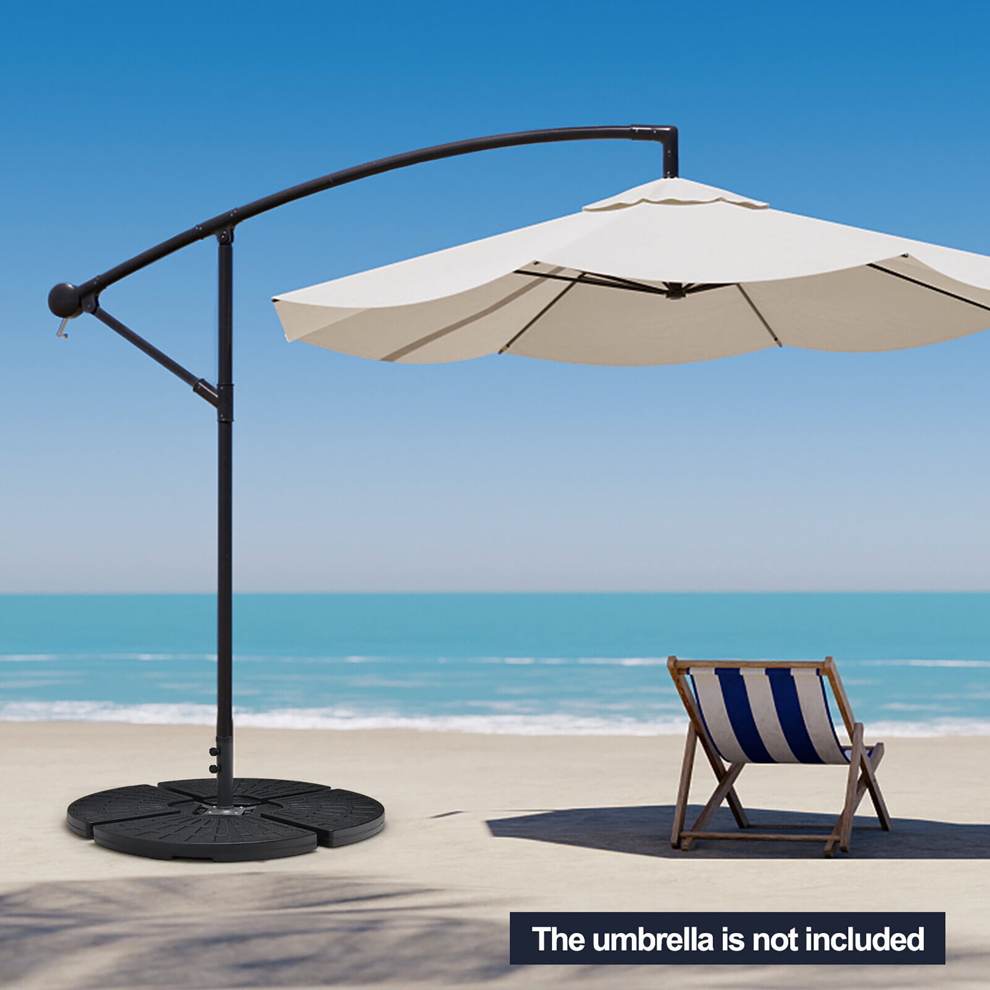 Gymax Patio 4PCS 185lbs Heavy Duty Cantilever Offset Umbrella Base Stand Water Outdoor