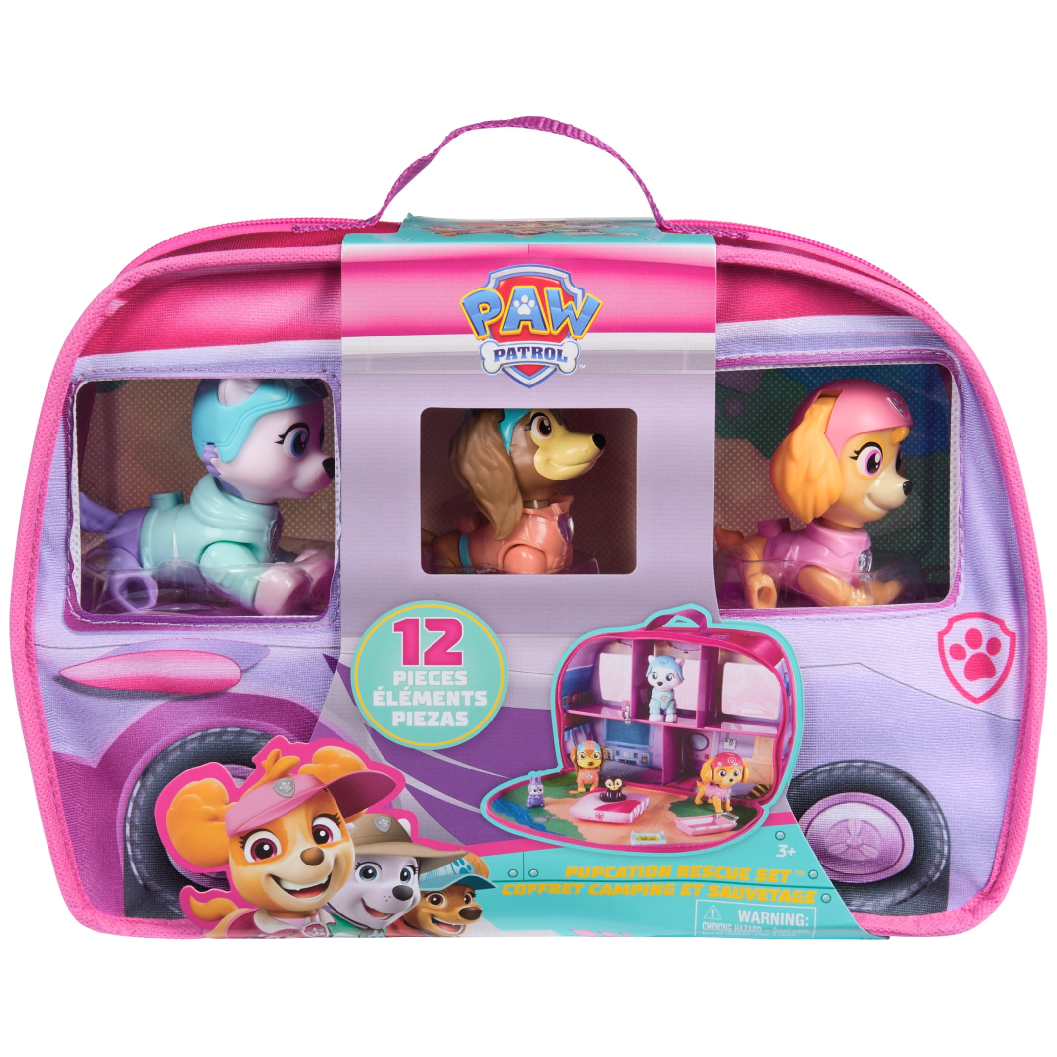 PAW Patrol Pupcation Rescue Set - Skye, Everest & Liberty Bobble Head Collectible Figures & RV Doll Playset for Kids 3 and up