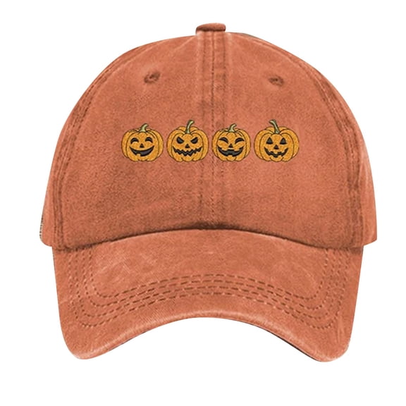 ZHENHONG Baseball Cap for Women, Ladies' Hard Top Baseball Cap Solid Color Ghost Printed Hat Halloween Costume Accessories, Halloween Costumes Yellow