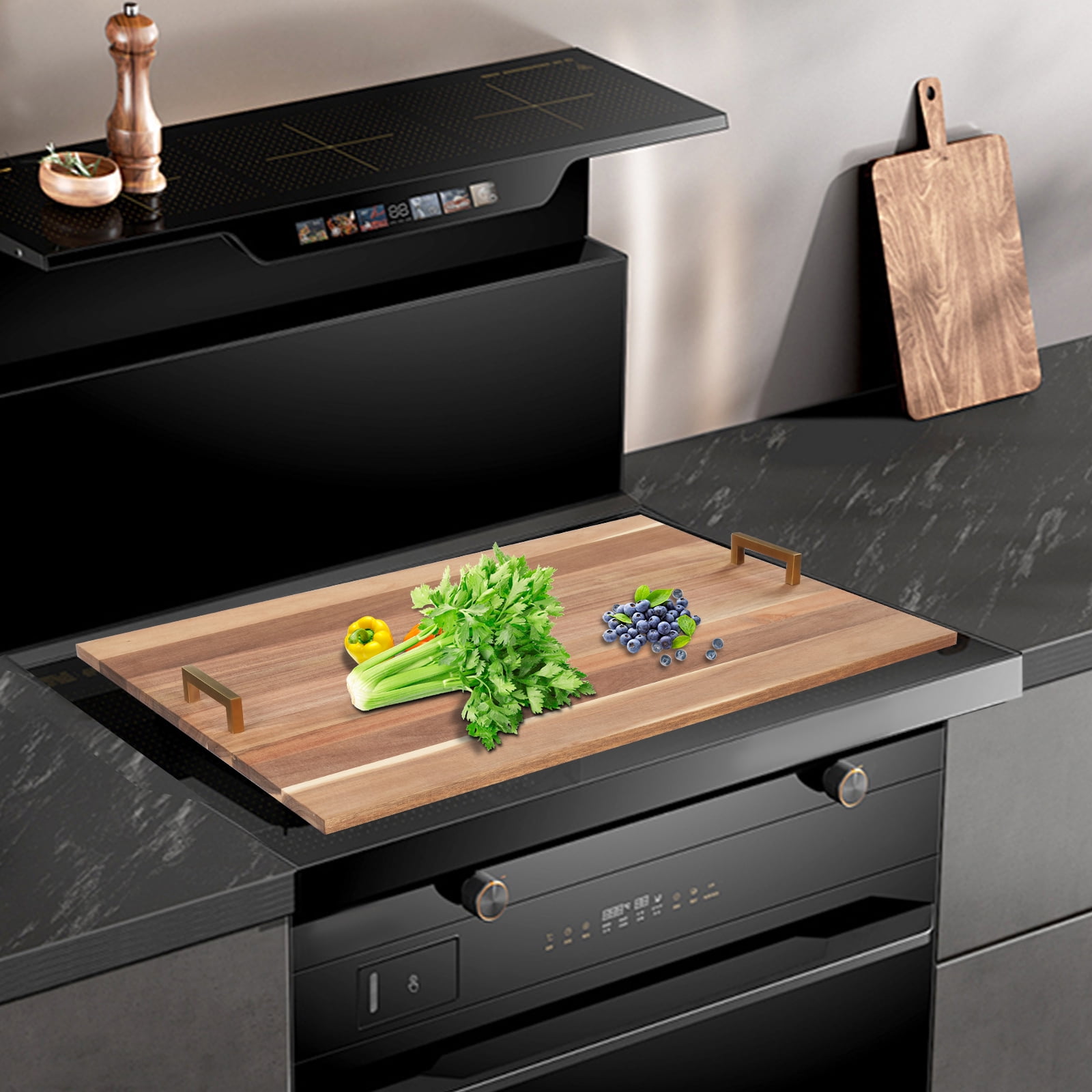 Stove Top Covers for Electric Stove - for Counter Space & Decorative Tray Noodle Board for Gas Stovetop - Stove Top Covers for Gas Burners - Wooden Kitchen Sink Cover