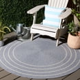 thumbnail image 3 of Safavieh Braided Nikeisha Striped Machine Washable Reversible Area Rug, Light Gray/Ivory, 5' x 5' Round, 3 of 12
