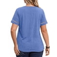 thumbnail image 4 of WellSize Plus Size V Neck Tops for Women Casual Short Sleeve T Shirts Trendy Hollow Out Summer Blouses, 4 of 7