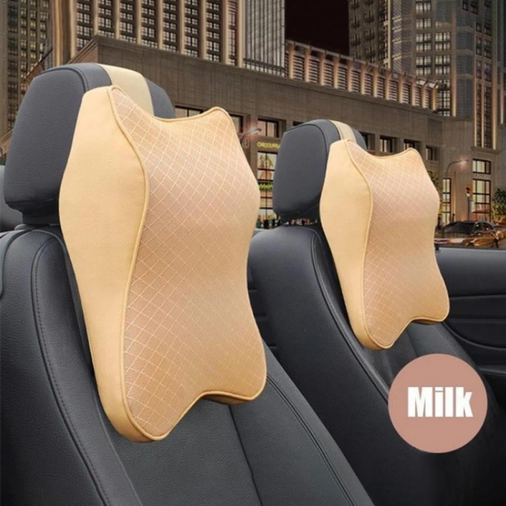 Ergonomic Car Seat Headrest Support Headrest Pillow With Black PU Leather  And Memory Foam For Neck Fatigue Relief 1 Pack From Otolampara, $11.86