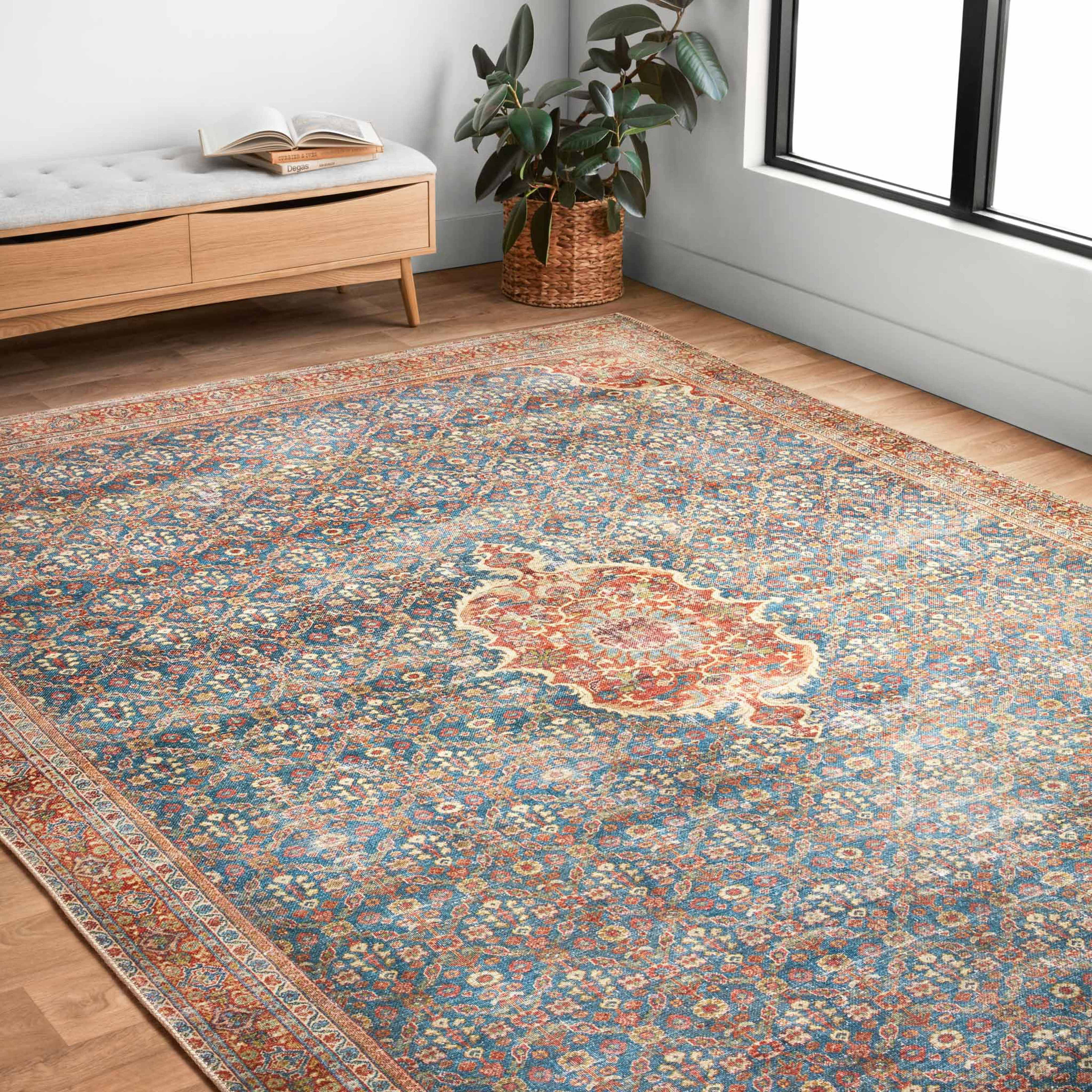 Echo Loom Anabella Cobalt Blue / Spice 8'-6" x 11'-6" Area Rug
