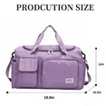thumbnail image 3 of FTCBJJA Sports Duffle Bag with Shoe Compartment and Wet Pocket, Multipurpose Lightweight Travel Backpack, Overnight Weekender Training Handbag Yoga Bag for Women and Men, Purple, 3 of 7