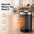 thumbnail image 5 of EuKer 1500W Ceramic Heater, Portable Space Heater with Remote Control, ECO Thermostat & 60° Oscillation Mode for Office, Bedroom & Home, Silver, 5 of 7