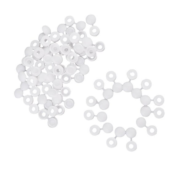 Tapones de rosca redondos de plástico (blancos) 100 unidades para cocina