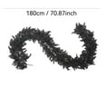 thumbnail image 3 of 9 Ft Black Artificial Cedar Garland - Halloween Faux Cedar Pine Garland Hanging, Party Decoration, Halloween Garland for Home, Mantle & Fireplace, 3 of 7