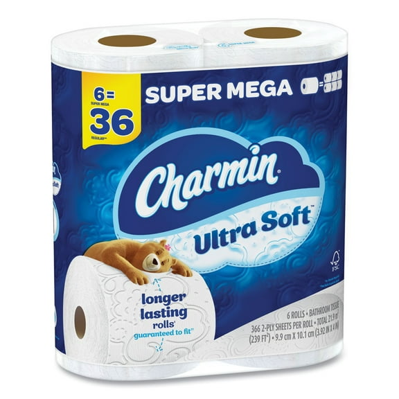 Charmin 08473 Ultra Soft 2-Ply Septic-Safe Bathroom Tissue - White (18/Carton)