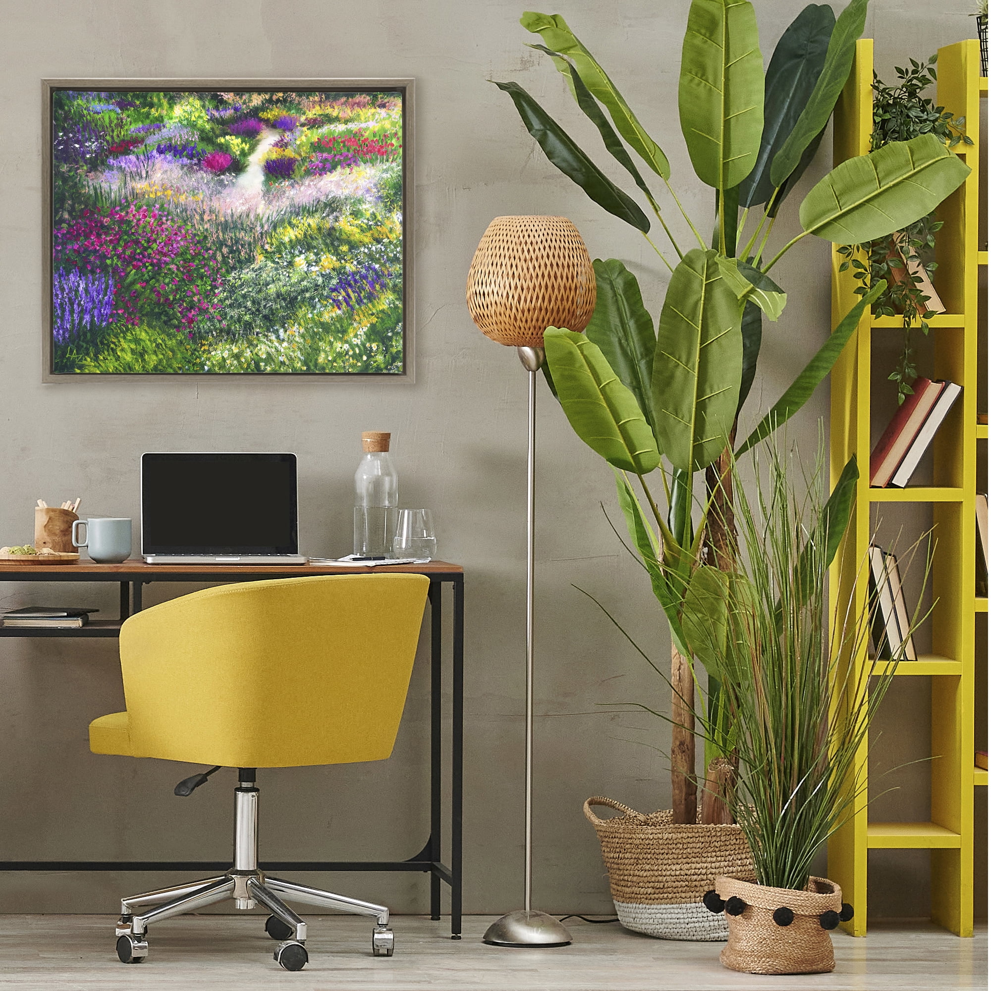 Stupell Industries Breath Of Spring Meadow Brown Framed Floater Canvas Wall Art, design by Lee Ann Zirbes