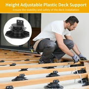 20 Pack Adjustable Deck Supports – Plastic Deck Blocks for Leveling, Pedestal Paver Foundation for Floating Patios, Balconies & Courtyards