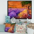 thumbnail image 2 of Designart 'An Orange Sunset Over Purple Lavender Fields II' Farmhouse Framed Canvas Wall Art Print, 2 of 5