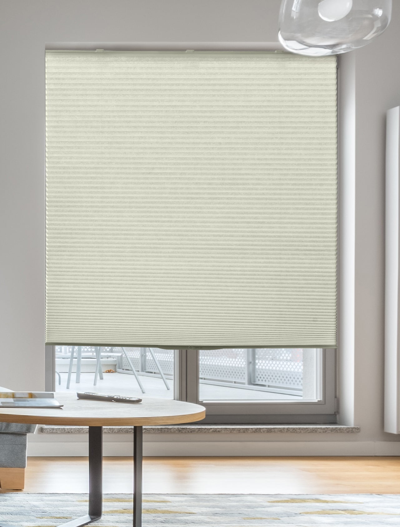 LUMI Cordless Cellular Sun Shade, Room Darkening Ivory 48 x