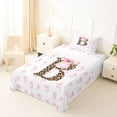 thumbnail image 5 of Erosebridal Initial Alphabet B Twin Sheet Sets,Princess Bowknot Wild Cheetah Pattern Bedding For Bowtie Girls 3-Piece, 5 of 6