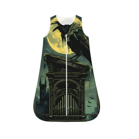 

Fotbe MoonNight Sky Crow Pattern Sleep Sack - Baby Wearable Blanket with Zipper Extra Soft Cotton Sleeveless Sleeping Bag for Infants-Large