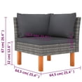 thumbnail image 4 of vidaXL 9 Piece Garden Lounge Set with Cushions Poly Rattan Grey, 4 of 4