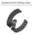 thumbnail image 4 of Metal Band Compatible with Fitbit Versa 2, Versa, Versa Lite Edition, Solid Stainless Steel Strap Replacement Wristband Business Bracelet, Black, 4 of 7