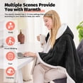 thumbnail image 2 of PMONPA Wearable Heated Throw Blanket for Adult, Electric Heated Wrap Poncho Shawl with Pockets, 6 Heating Levels & 2 to 10 Hours Time Settings, 51" x 61", Black, 2 of 7