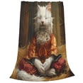 thumbnail image 2 of Sikiie Haystack Meditating Cat Ultra-Soft Micro flannel Blanket Luxury All Seasons Warm Blanket for Bedding Sofa and Travel (4 sizes)-50"x40", 2 of 7