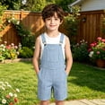 thumbnail image 5 of CONZONE Kids Boys Girls Bib Overalls Casual Shortalls For Child Adjustable Strap Plaid Loose Romper Jumpsuit With Pockets, 5 of 8