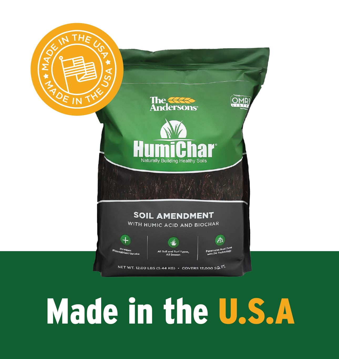 The Andersons HumiChar Organic Soil Amendment with Humic Acid and Biochar - Covers up to 40,000 sq ft (40 lb)