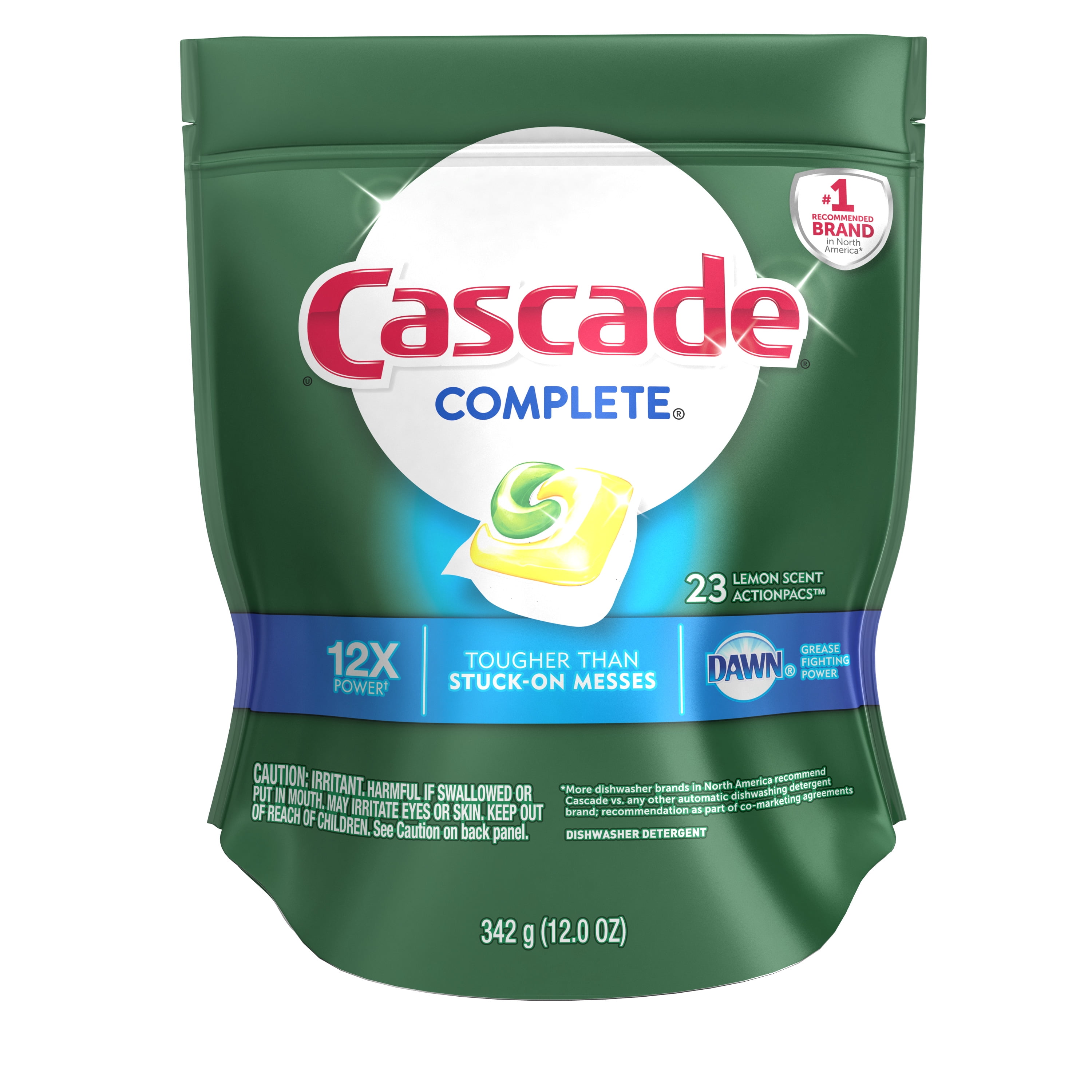 Cascade Complete Lemon Scent ActionPacs Dishwasher Detergent 23ct