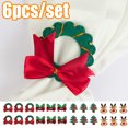 thumbnail image 1 of Neinkie 6Pcs Christmas Tree Napkin Rings Xmas Napkin Rings Holder Buckle Christmas Rhinestone Napkin Ring Buckle for Christmas Wedding Thanksgiving Dinner Table Decor, 1 of 7