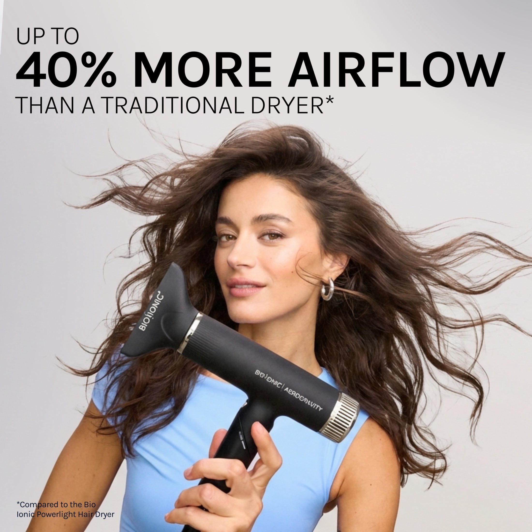 Bio Ionic AeroGravity Featherlight Hair Dryer, Lightweight Ionic, Folding Handle