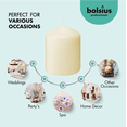 thumbnail image 5 of Bolsius Ivory Pillar Candles 3X4" Unscented 6 Pack for Wedding, Home, Party Decor, Dinner | 40 Hours Long Burning Smokeless and Dripless Candles, 5 of 8