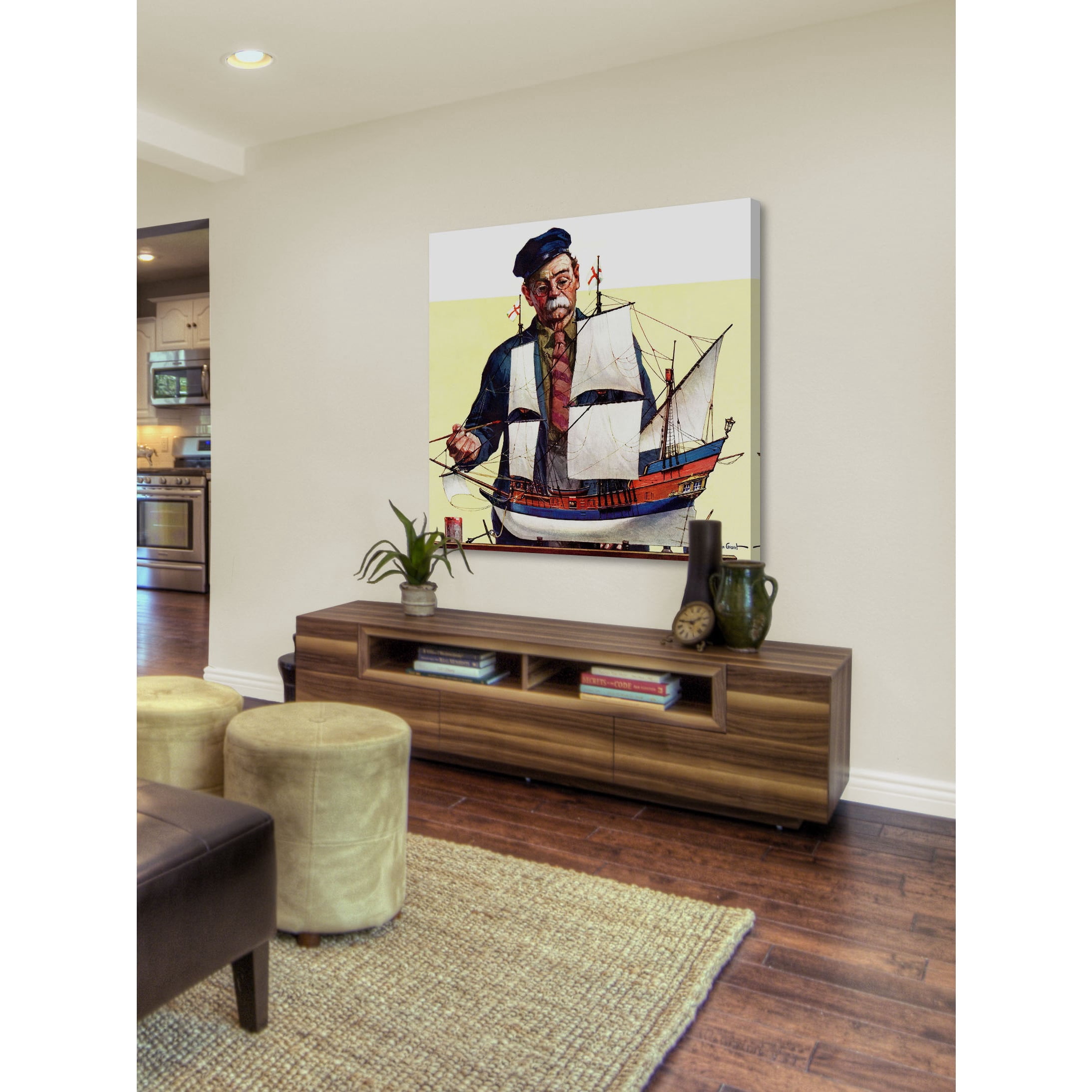 "Model Ship" Painting Print on Wrapped Canvas