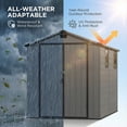 thumbnail image 4 of Homall 6x8ft Outdoor Resin Storage Shed with Window,Weather-Resistant, Easy Assembly, Wood-Effect Outdoor Shed for Garden & Tool Storage ,Dark Gray, 4 of 7