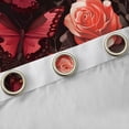 thumbnail image 4 of Homewish Female Men Women Romantic Floral Rose Curtains Pack of 2 (42x84 Each),Chic Flowers Blossoms Curtains Blackout,Flying Butterflies Bedroom Curtains,Microfiber Bedroom Decor, 4 of 6
