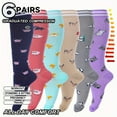 thumbnail image 4 of 6 Pairs Graduated Compression Socks for Women & Men - Knee High, Supportive & Comfortable, Playful Animal Patterns, Ideal for Work, Maternity, and Travel, Maternity Socks | Cute Socks | Textur, 4 of 9
