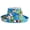 Turquoize, variant on Breton Hat - Cotton Canvas w/ Tropical Flower Print - Turquise - HT-6529TQ