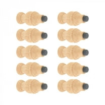 Renovators Supply Wooden Door Stop Bumper Wall Mount 3.5" L Unfinished Maple Hardwood Door Stopper Rubber Bumper forAbsorbing Shock Wall Protector w/Hardware Pack of 10