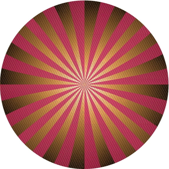 Ahgly Company Indoor Round Patterned Crimson Red Area Rugs, 3' Round