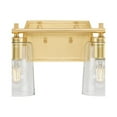 thumbnail image 6 of Adley Collection Six-Light New Traditional Satin Brass Clear Glass Bath Vanity Light, 6 of 12