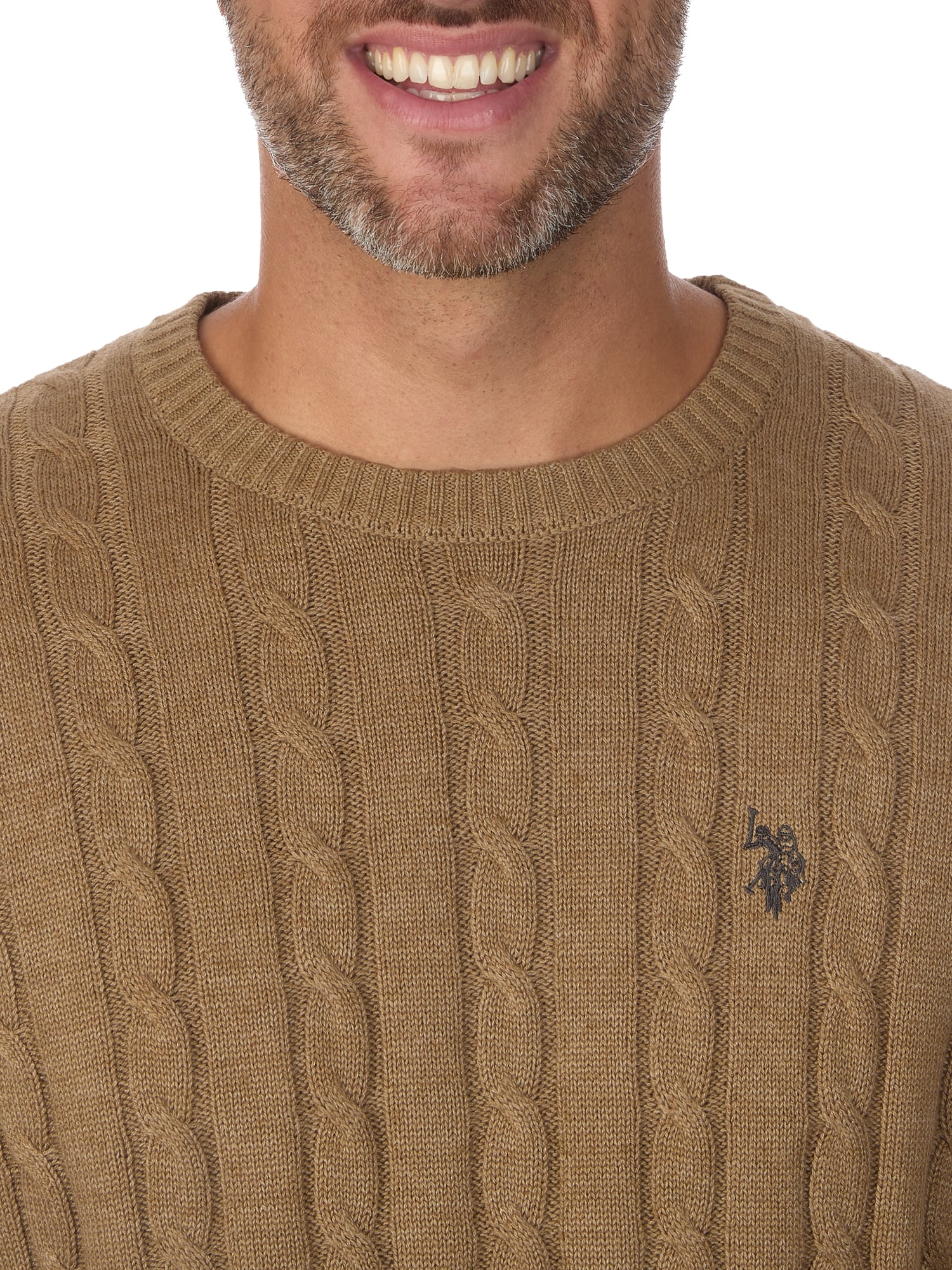 U.S. Polo Assn. Men's Crew Neck Cable Sweater