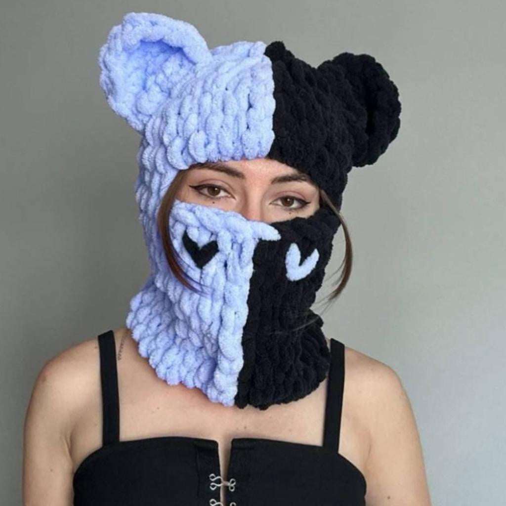 Winter Ski Warm Knitted for Men Womens Windproof Face Cover for Outdoor Party